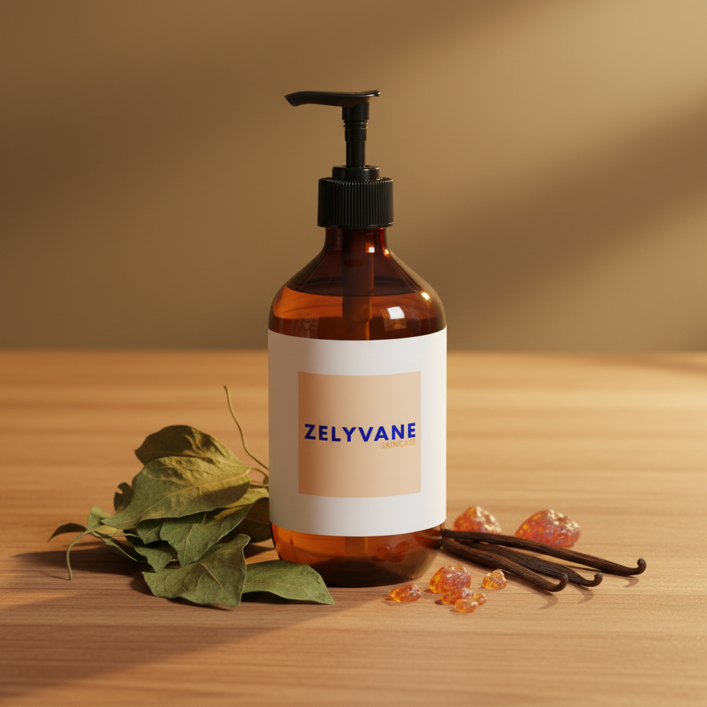 Gel douche Patchouli Ambre Vanille ZELYVANE - ambiance bois et botaniques